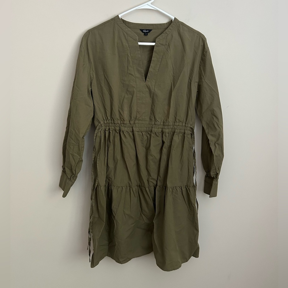 Rails Ivy Tiered Long Sleeve Dress Size Small in Moss